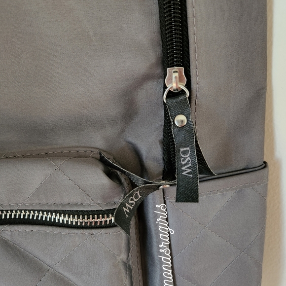 DSW Large Quilted Backpack Gray Black Silver NIP - Picture 8 of 15